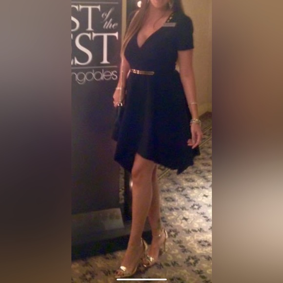 Halston Heritage Belted Cocktail Dress - Picture 1 of 4